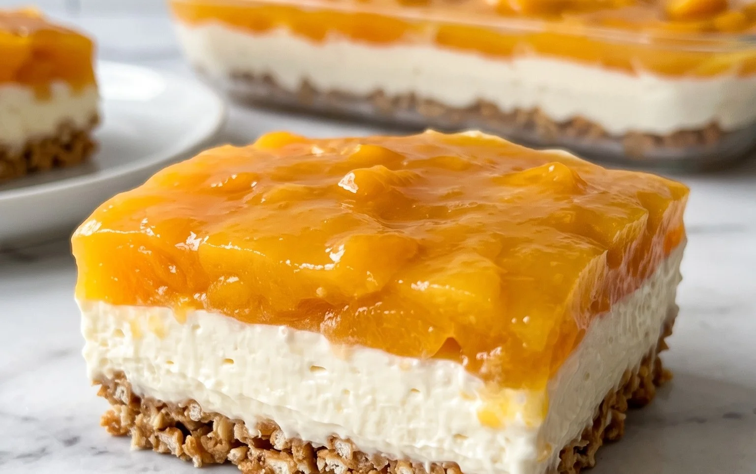 Peach Pretzel Salad Dessert
