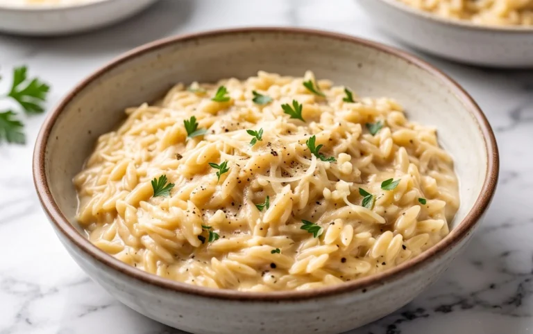 Creamy Garlic Parmesan Orzo