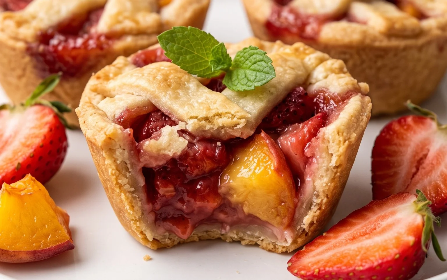 Strawberry Peach Pie Bites