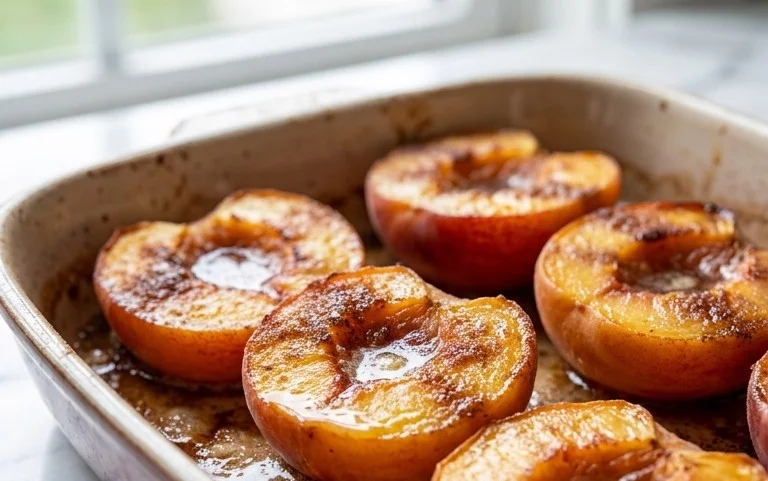 Cinnamon Sugar Baked Peaches