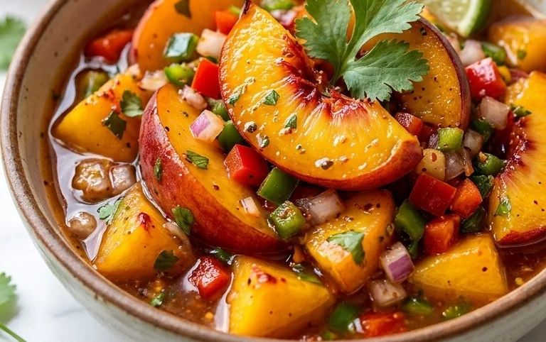 Sweet & Spicy Peach Salsa Canning Recipe