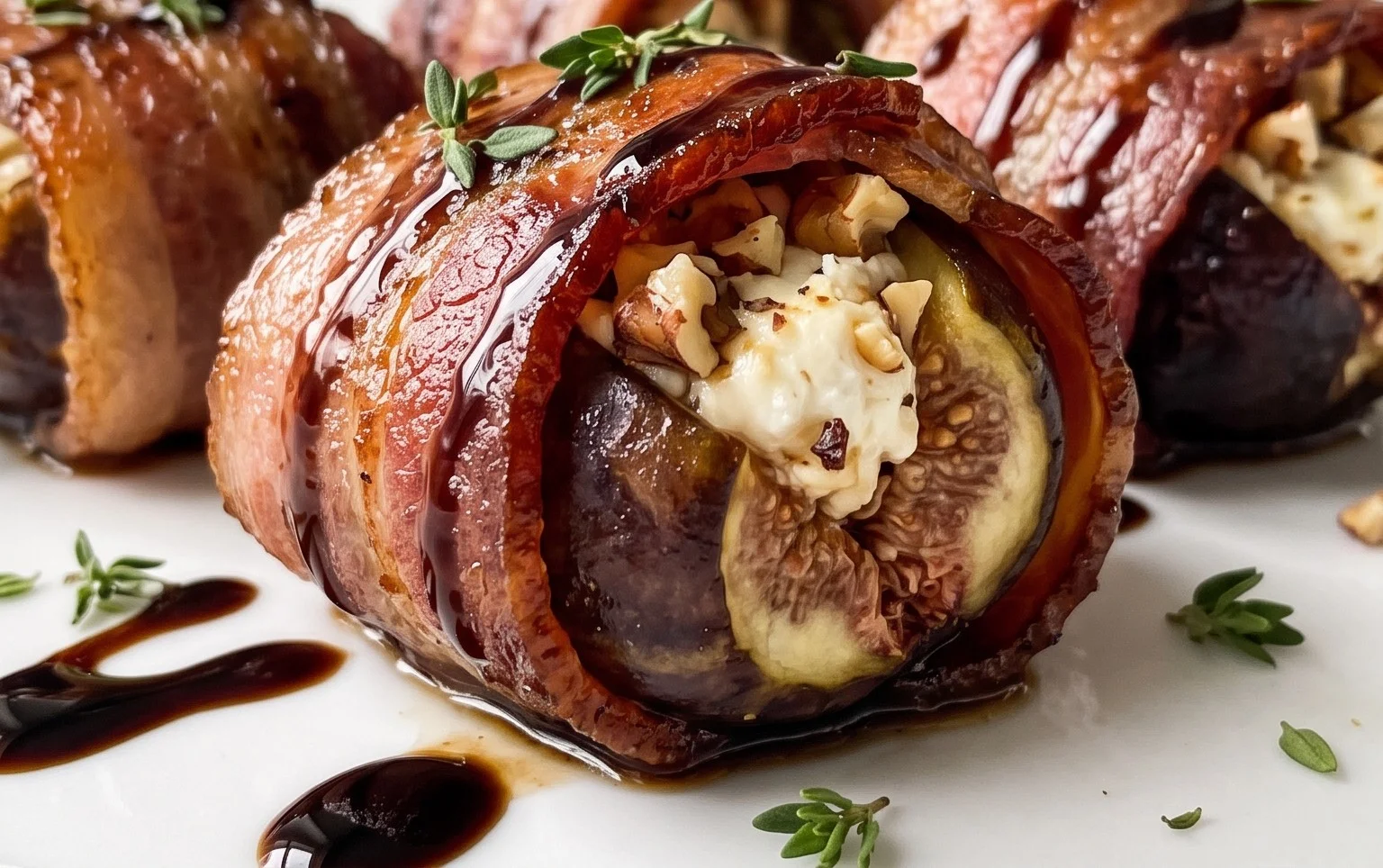 Beef Bacon Wrapped Stuffed Figs