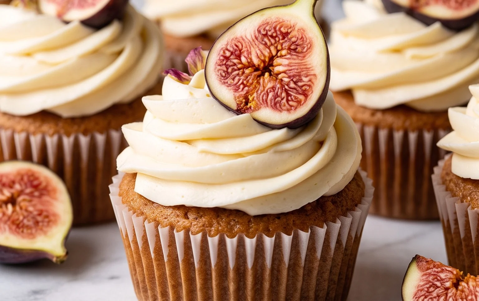 Fig Cupcakes with Honey Cream Cheese Frosting