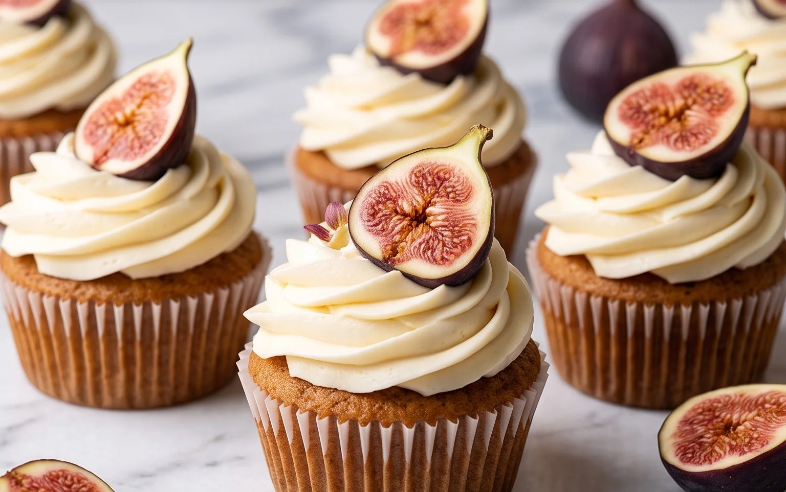 Fig Cupcakes with Honey Cream Cheese Frosting