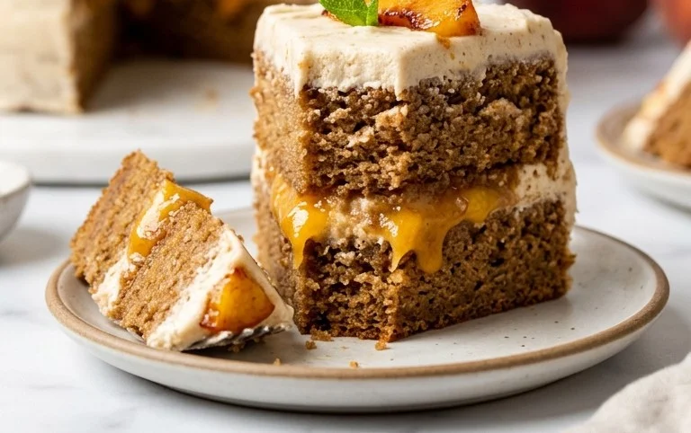 Brown Sugar Layer Cake with Peach Filling