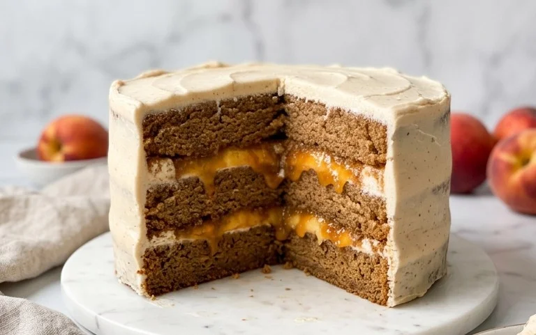 Brown Sugar Layer Cake with Peach Filling