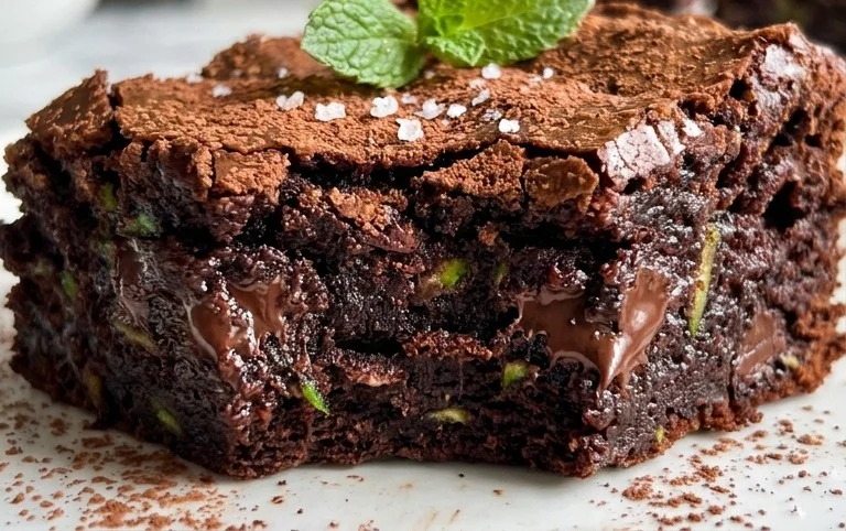 Fudgy Dark Chocolate Zucchini Brownies Recipe