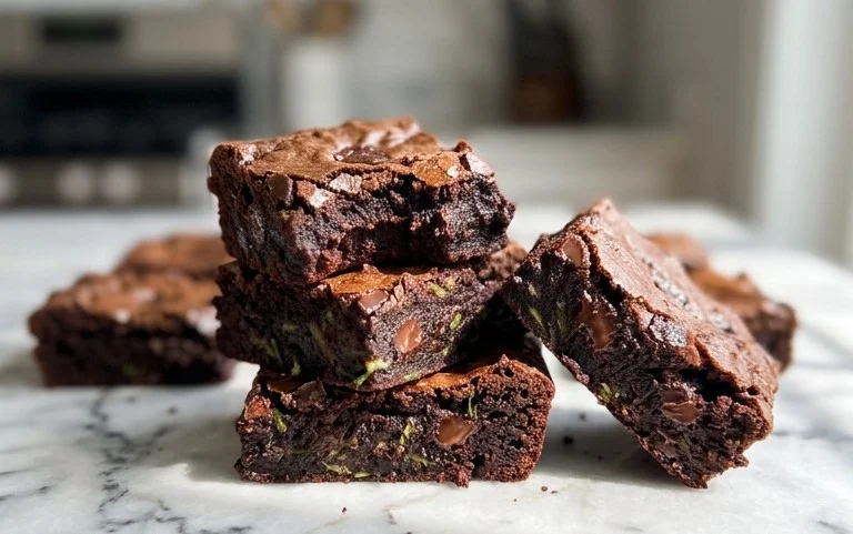 Fudgy Dark Chocolate Zucchini Brownies Recipe