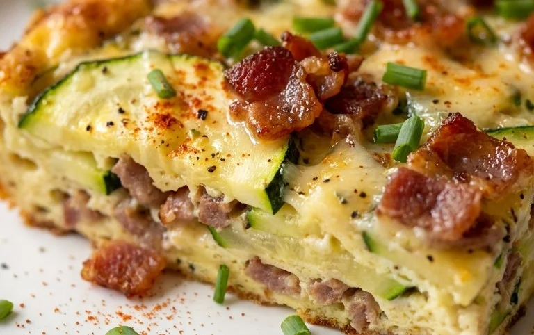 Zucchini and Beef Bacon Slice