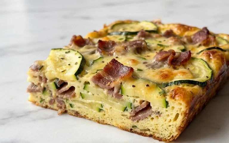 Zucchini and Beef Bacon Slice
